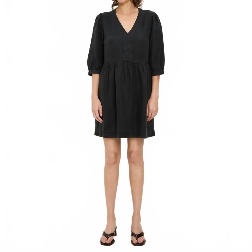 NEW MICHAEL STARS brielle 3/4 sleeve mini dress in black